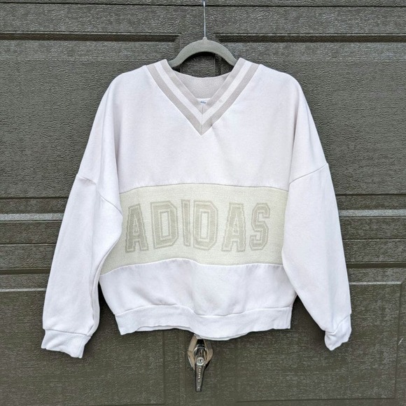 adidas Tops - Adidas Originals Adibreak Spellout Logo Pullover Jumper Sweatshirt Ivory